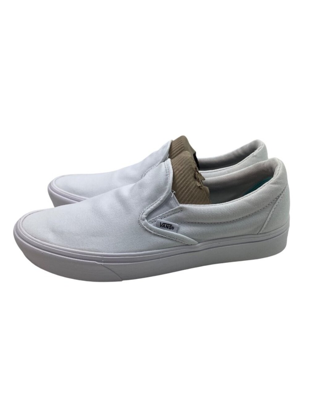 Vans Classic Unisex Slip On Skate Shoes White/White Size 9.5 Men/11 Women